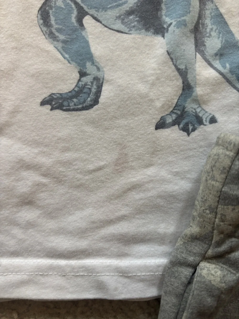 Tommy Bahama White Tee with Blue Dinosaur & Gray Star Shorts